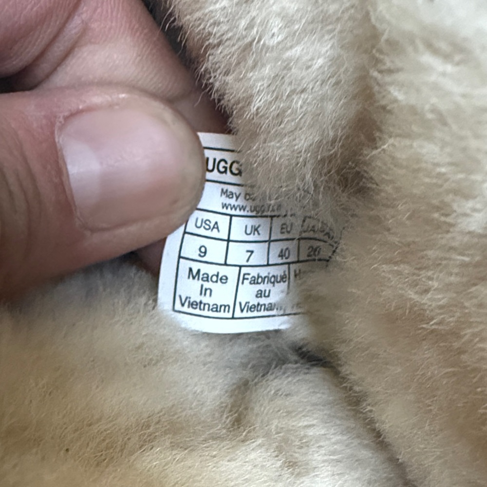 UGG Tan Suede Sunburst Mini Boots with Cream Shearling - Picture 7 of 8
